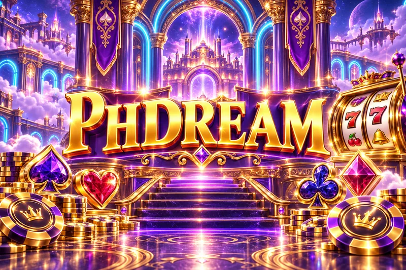 phdream brand artwork in a gold and jewel casino scene — original concept illustration