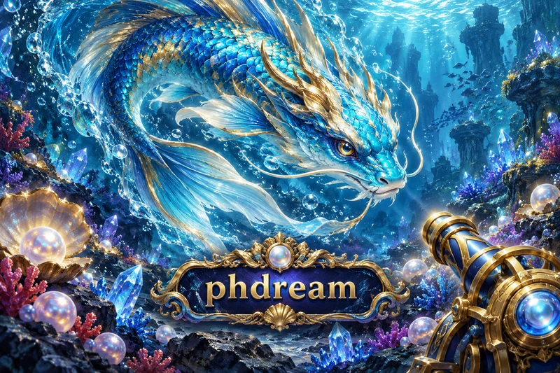 phdream na dragon koi at underwater fishing game concept