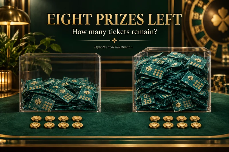 Two fictional scratch-ticket inventories with equal prize tokens but different ticket quantities.